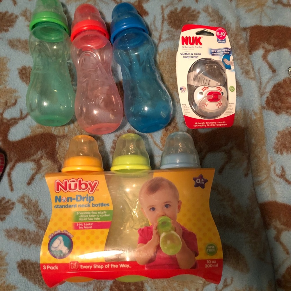 Baby bottles and pacifier